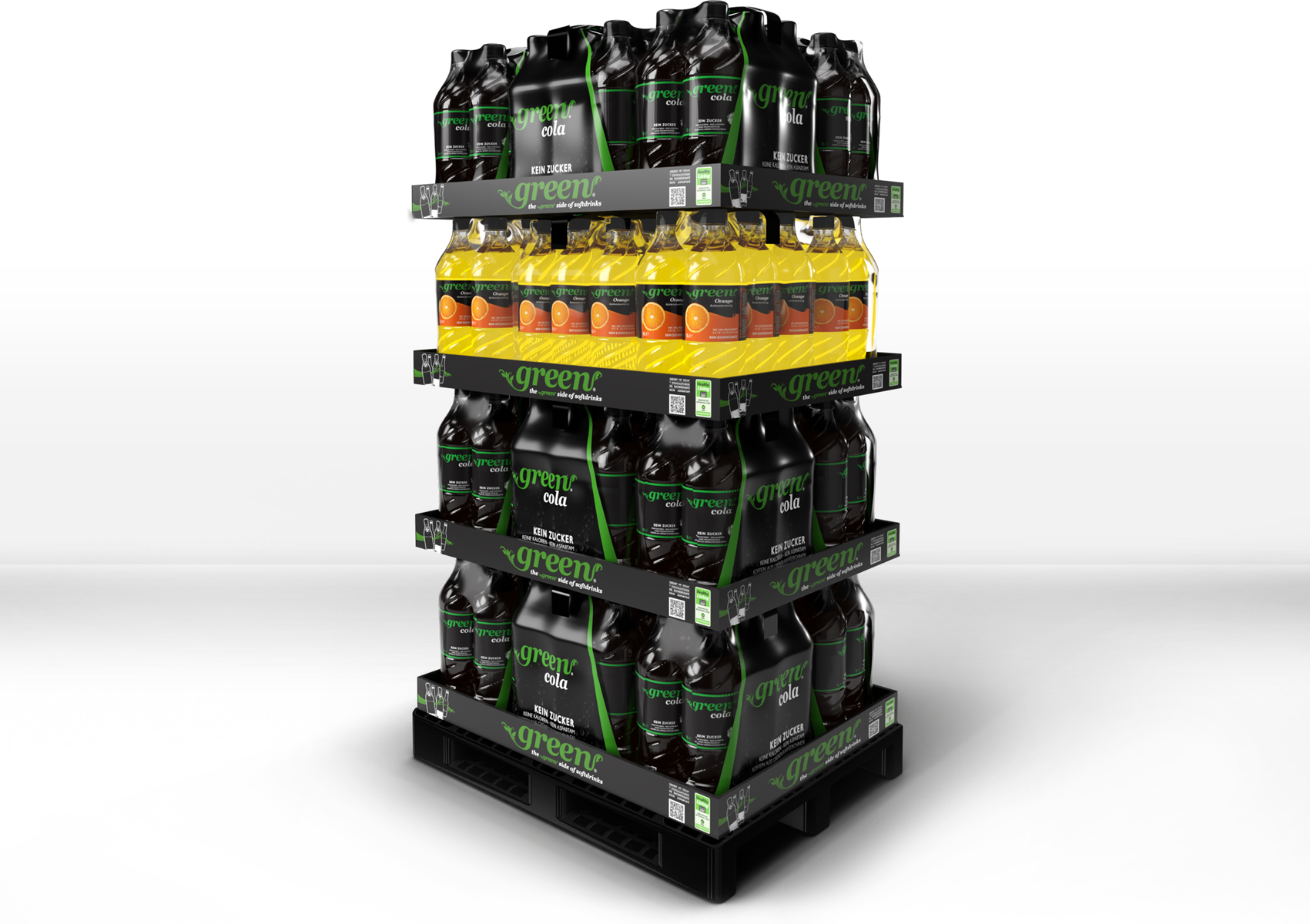 Chep Display x15 Green Cola + x5 Orange // 1000ml